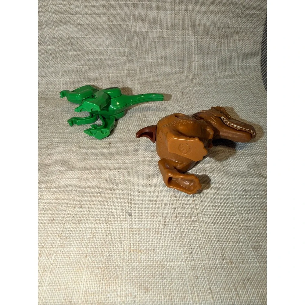 LEGO Mixed Duplo Jurassic World Dinosaur Green VelociRaptor Brown T-Rex toy